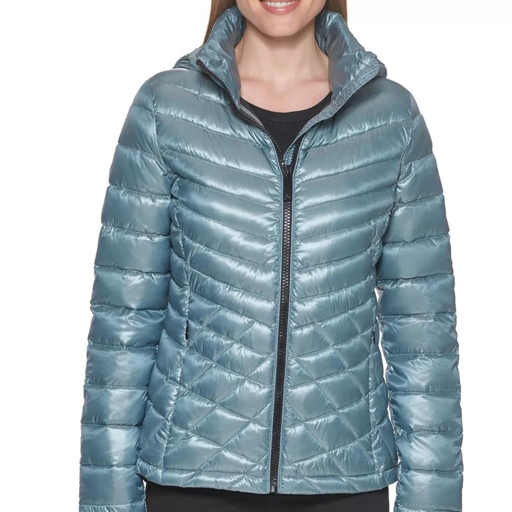 CALVIN KLEIN Women's Hooded Packable Shine Down Puffer Coat